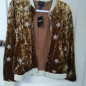 Forever 21 jacket velour with stars